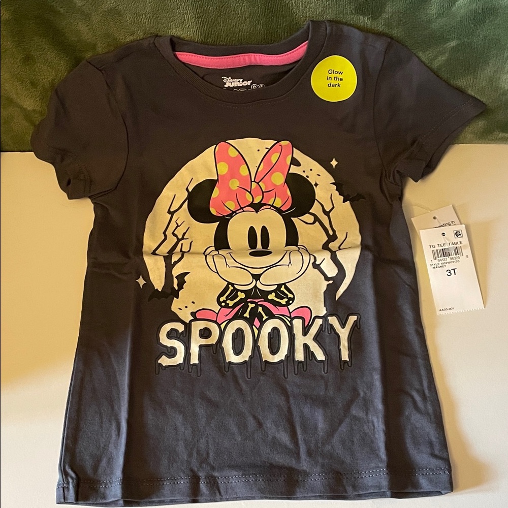 Disney Minnie Mouse Spooky Kids Tee - Dark Gray
